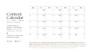 Content calender for our social media marketing strategy